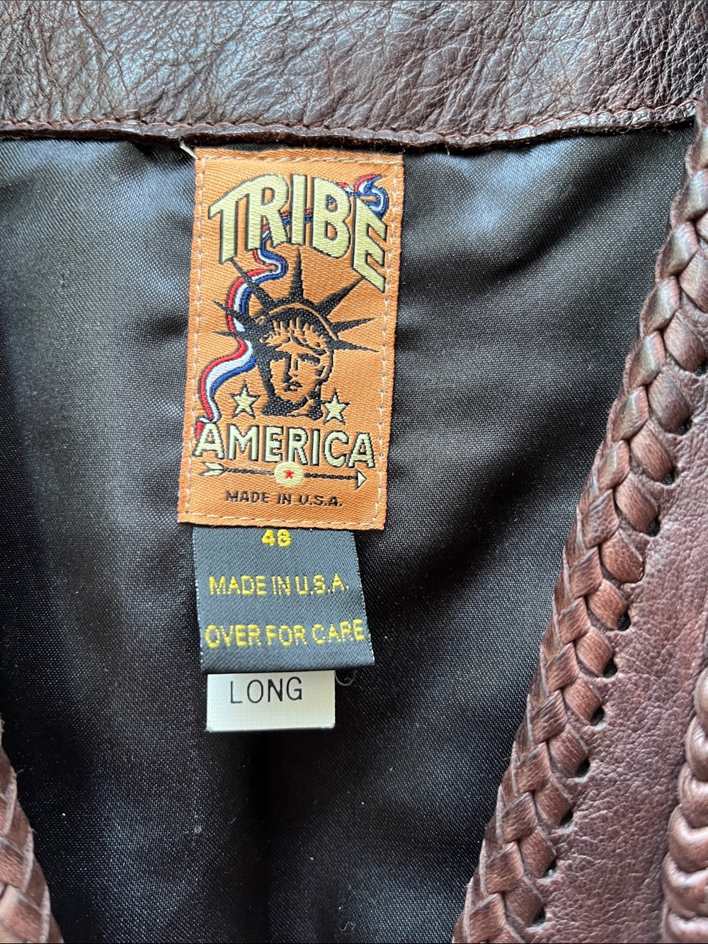 Tribe America Men's Brown Leather Vest - Brown